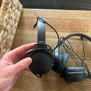 TWO Wireless Over-Ear Black Headphones